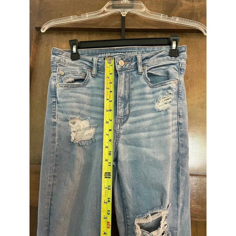 American Eagle Ne(x)t Level Stretch High Waisted Distressed Flare‎ Jeans Blue 27